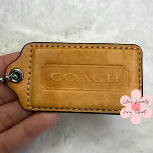 2.5" COACH Tan Fob Bag Charm Hang tag Hangtag